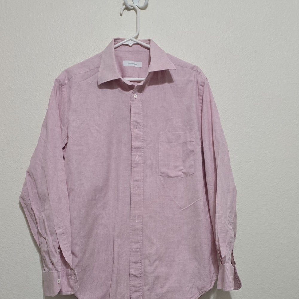 Ermenegildo Zegna Soft Pink Button Down Shirt 16 1/2